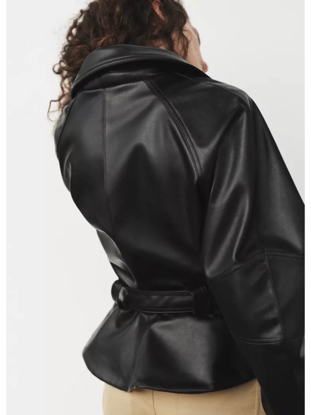 ZARA FAUX LEATHER JACKET WITH BELT SMALL - Picture 5 of 8